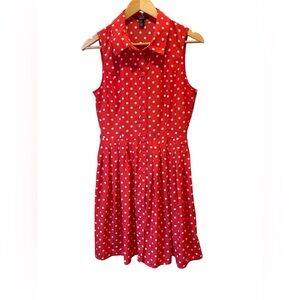 Red Polka Dot Sleeveless Dress